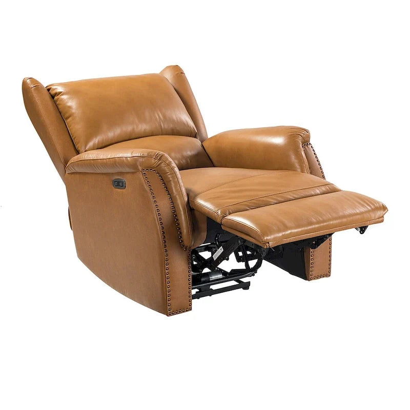 Fauteuil inclinable électrique Eduardo en cuir véritable avec port USB (ensemble de 2)