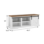 Banc avec porte coulissante type grange Middlebrook, 48 po