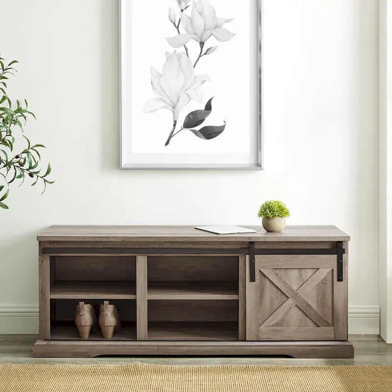 Banc avec porte coulissante type grange Middlebrook, 48 po