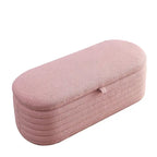 Banc de rangement en tissu Teddy, tabouret de bout de lit avec charnière de sécurité