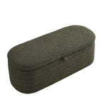 Banc de rangement en tissu Teddy, tabouret de bout de lit avec charnière de sécurité