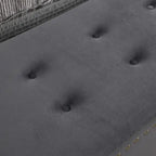 Lot de 2 banquettes doubles en velours capitonné avec pieds dorés et clous décoratifs
