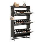 Meuble à chaussures, Meuble à chaussures d'entrée, Meuble de rangement pour balcon, Grand porte-chaussures, Gris