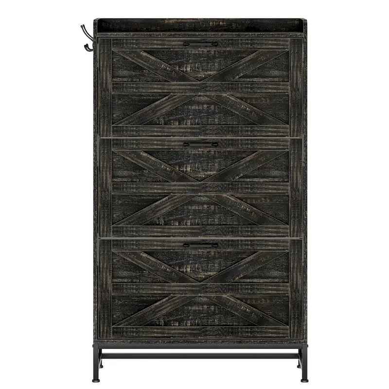 Meuble à chaussures, Meuble à chaussures d'entrée, Meuble de rangement pour balcon, Grand porte-chaussures, Gris