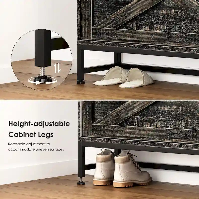 Meuble à chaussures, Meuble à chaussures d'entrée, Meuble de rangement pour balcon, Grand porte-chaussures, Gris
