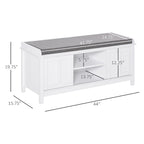 Banc à chaussures d'entrée avec portes coulissantes, étagères réglables, 6 compartiments et siège rembourré, peut contenir 10 paires de chaussures