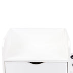 Meuble de rangement de salon à 4 niveaux avec 2 porte-sèche-cheveux et 4 tiroirs