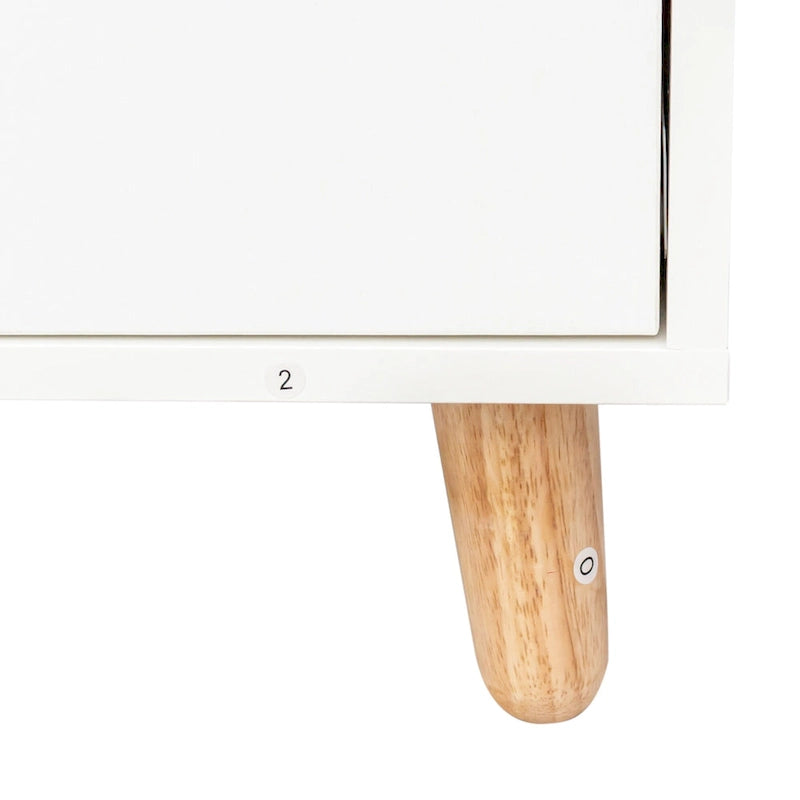 Meuble de rangement de salon à 4 niveaux avec 2 porte-sèche-cheveux et 4 tiroirs