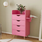 Meuble de rangement de salon à 4 niveaux avec 2 porte-sèche-cheveux et 4 tiroirs