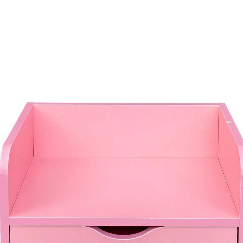 Meuble de rangement de salon à 4 niveaux avec 2 porte-sèche-cheveux et 4 tiroirs
