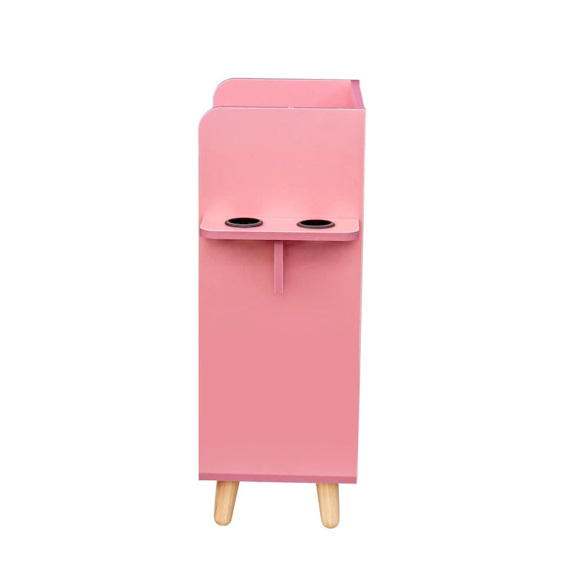 Meuble de rangement de salon à 4 niveaux avec 2 porte-sèche-cheveux et 4 tiroirs