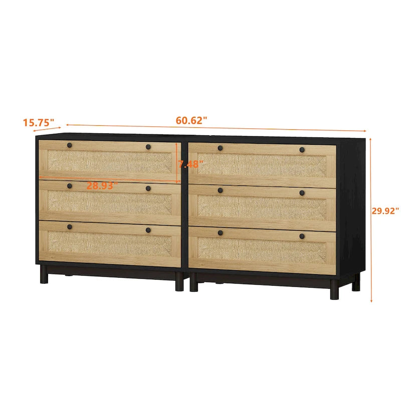 Lot de 2 commodes Brooklyn Woven à 3 tiroirs