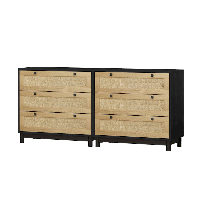 Lot de 2 commodes Brooklyn Woven à 3 tiroirs