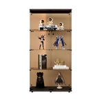 Vitrine 2 portes en verre teinté avec 4 étagères, bibliothèque murale sur pied
