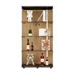 Vitrine 2 portes en verre teinté avec 4 étagères, bibliothèque murale sur pied