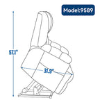 Fauteuil inclinable gris surdimensionné en chenille avec massage, chauffage et inclinaison à plat