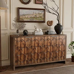 Meuble d'appoint 4 portes, en bois, buffet, meuble de rangement, pour salon, entrée, couloir