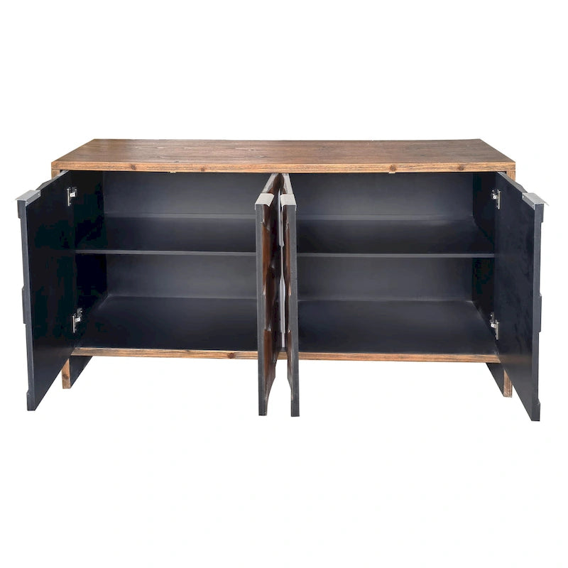 Meuble d'appoint 4 portes, en bois, buffet, meuble de rangement, pour salon, entrée, couloir