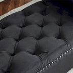 Banc de rangement, banc de chevet capitonné en velours de 113 cm avec accoudoirs pour lit Queen Size