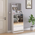 Meuble à chaussures avec 3 miroirs, Meuble de rangement pour chaussures pour entrée, Meuble à chaussures vertical pour entrée de porte d'entrée, Extérieur, Chambre à coucher