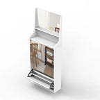 Meuble à chaussures avec 3 miroirs, Meuble de rangement pour chaussures pour entrée, Meuble à chaussures vertical pour entrée de porte d'entrée, Extérieur, Chambre à coucher