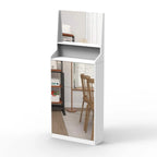 Meuble à chaussures avec 3 miroirs, Meuble de rangement pour chaussures pour entrée, Meuble à chaussures vertical pour entrée de porte d'entrée, Extérieur, Chambre à coucher