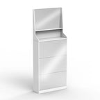 Meuble à chaussures avec 3 miroirs, Meuble de rangement pour chaussures pour entrée, Meuble à chaussures vertical pour entrée de porte d'entrée, Extérieur, Chambre à coucher