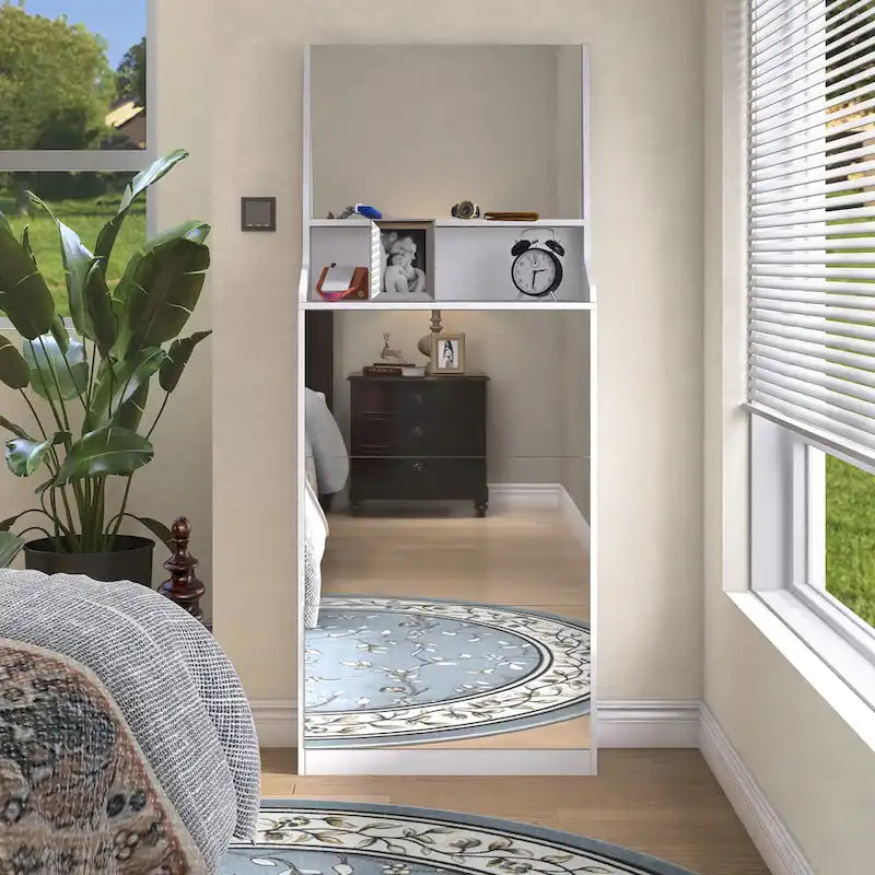 Meuble à chaussures avec 3 miroirs, Meuble de rangement pour chaussures pour entrée, Meuble à chaussures vertical pour entrée de porte d'entrée, Extérieur, Chambre à coucher