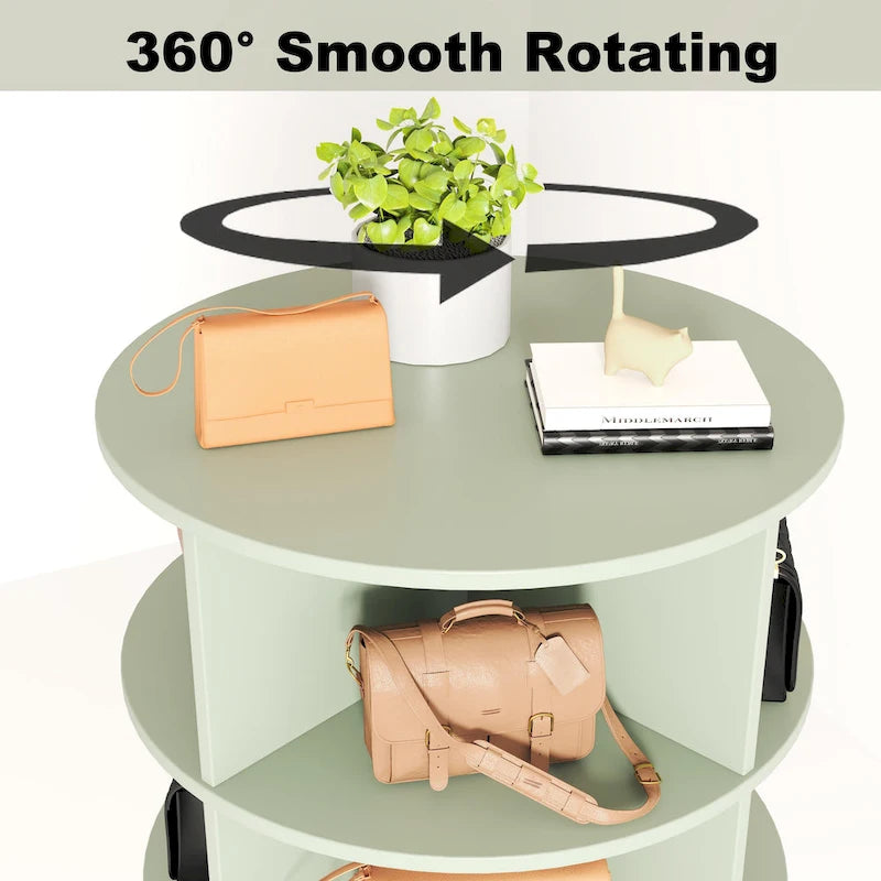 Meuble à chaussures rotatif à 360 degrés vert au design moderne 6 niveaux