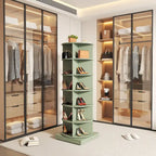 Meuble à chaussures rotatif à 360 degrés vert au design moderne 6 niveaux