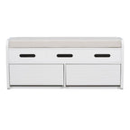 Banc de rangement rustique avec 2 tiroirs, espace de rangement dissimulé et 3 faux tiroirs sur le dessus