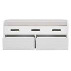 Banc de rangement rustique avec 2 tiroirs, espace de rangement dissimulé et 3 faux tiroirs sur le dessus