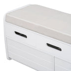 Banc de rangement rustique avec 2 tiroirs, espace de rangement dissimulé et 3 faux tiroirs sur le dessus