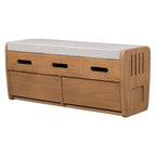 Banc de rangement rustique avec 2 tiroirs, espace de rangement dissimulé et 3 faux tiroirs sur le dessus