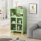 Meuble de rangement 45.28 H, Meuble bas avec porte en verre et étagères, Meuble de rangement autoportant avec vitrine