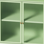 Meuble de rangement 45.28 H, Meuble bas avec porte en verre et étagères, Meuble de rangement autoportant avec vitrine