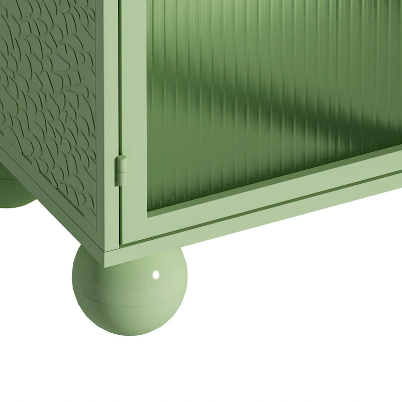 Meuble de rangement 45.28 H, Meuble bas avec porte en verre et étagères, Meuble de rangement autoportant avec vitrine