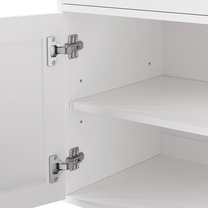 Meuble de rangement avec 4 pieds massifs en bois en forme de gourde, Armoire de cuisine avec étagères réglables, Bibliothèque à 5 niveaux avec tiroir