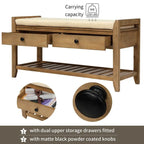 Banc de rangement d'entrée, meuble à chaussures avec assise coussinée et tiroirs