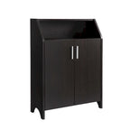 Meuble à chaussures en bois à deux portes avec quatre étagères intérieures, pouvant contenir 10 paires de chaussures, pour salon, entrée, chambre à coucher