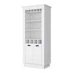 Meuble de bar HomeRoots 70 blanc avec rangement pour le vin