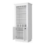 Meuble de bar HomeRoots 70 blanc avec rangement pour le vin