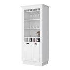 Meuble de bar HomeRoots 70 blanc avec rangement pour le vin