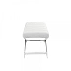 Banc HomeRoots 55 en mélange de polyester rembourré crème et bois marron - 55