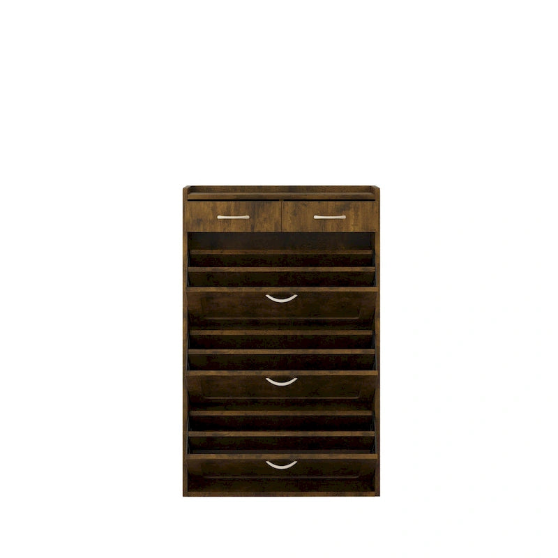 Meuble à chaussures en bois massif blanc de 80 cm, armoire à chaussures à trois niveaux avec tiroirs basculants
