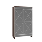 Meuble Miroir Décoration Élégante avec Bords Argentés, Meuble Miroir avec Rangement Double Porte