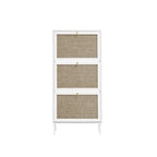 Meuble à chaussures 3 portes en rotin, Armoire à chaussures moderne autoportante