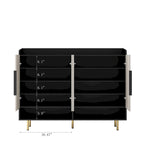 Buffet, Armoire à chaussures avec 4 portes Grande armoire de rangement moderne pour chaussures avec étagères réglables