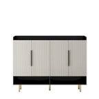 Buffet, Armoire à chaussures avec 4 portes Grande armoire de rangement moderne pour chaussures avec étagères réglables