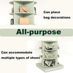 Armoire à chaussures tournante à 360° verte 6 niveaux